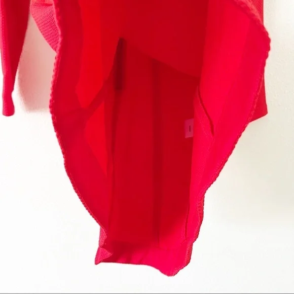 Sandro Paris Rayke Red Lace Cutout Jersey Dress - Picture 7 of 12